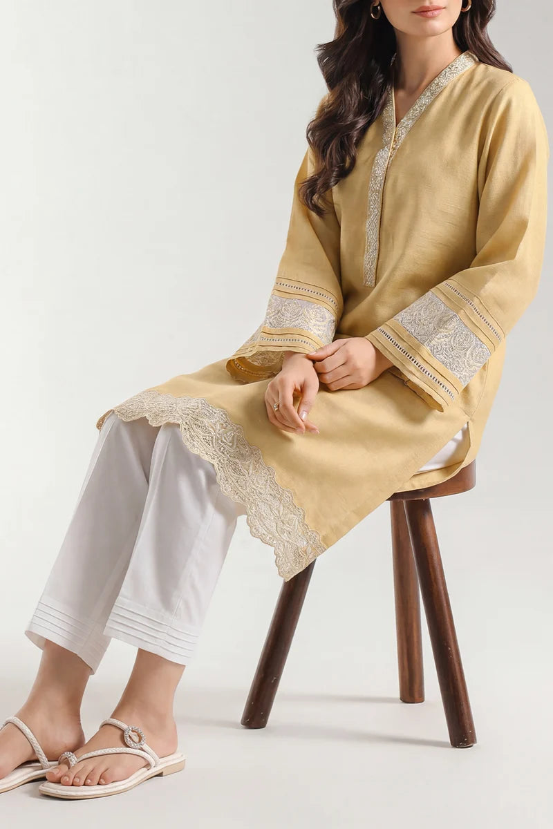 Solid Embroidered Karandi Stitched Shirt Matching Bottom Available / Buy Combo pehnawa