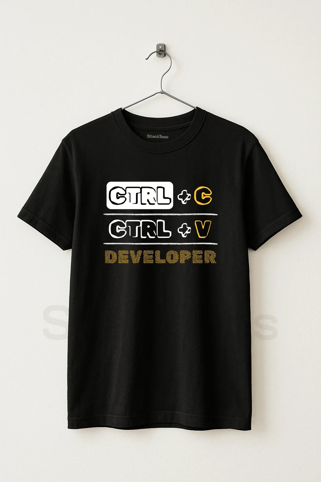CTRL + C | CTRL + V – Programmer Tee Unisex Half Sleeve T-Shirt pehnawa