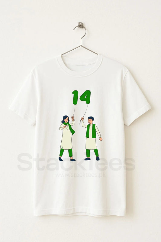 Azadi Day Couple – Pakistan 14th August T-Shirt Unisex Half Sleeve pehnawa