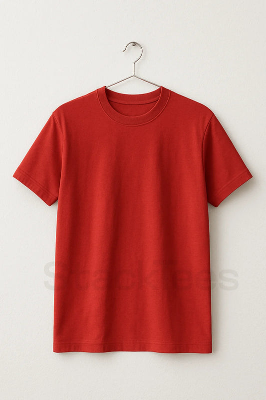 Basic Red Tee Half Sleeve T-Shirt pehnawa