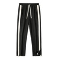 Men's Black Wide Leg Trouser with White Side Stripe pehnawa