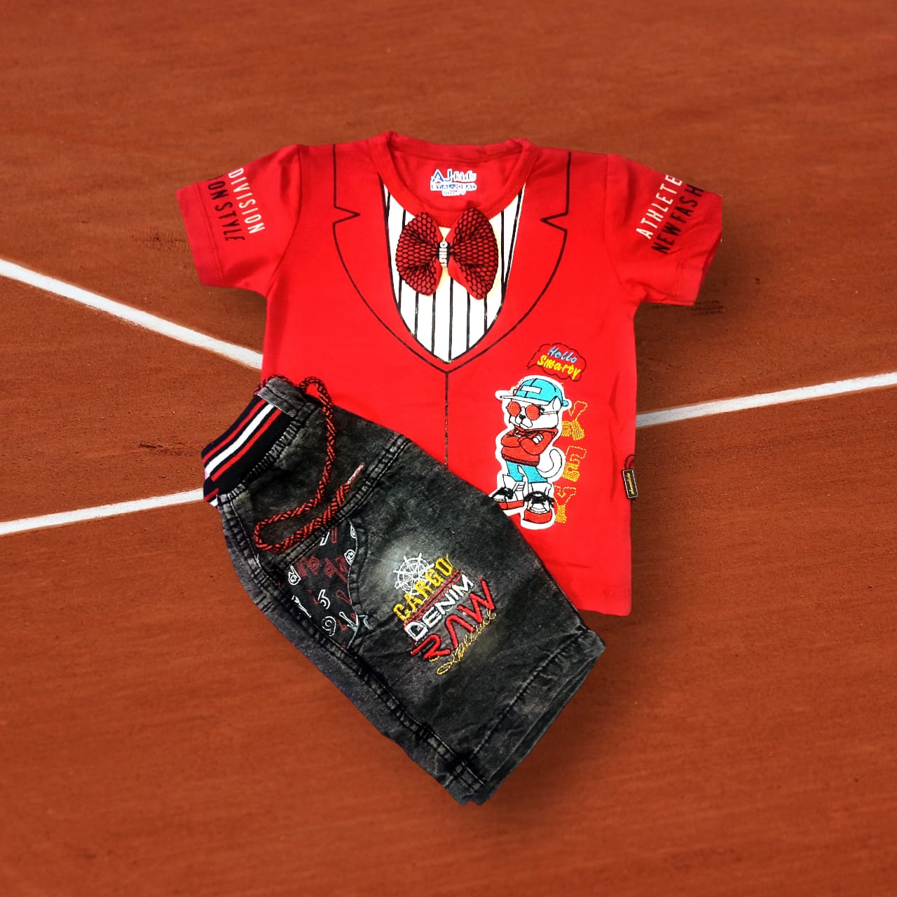 Imported Kids Clothes Summer Collection, Export Quality T-shirt And Jeans Short Pants For Kids Baby Boys pehnawa