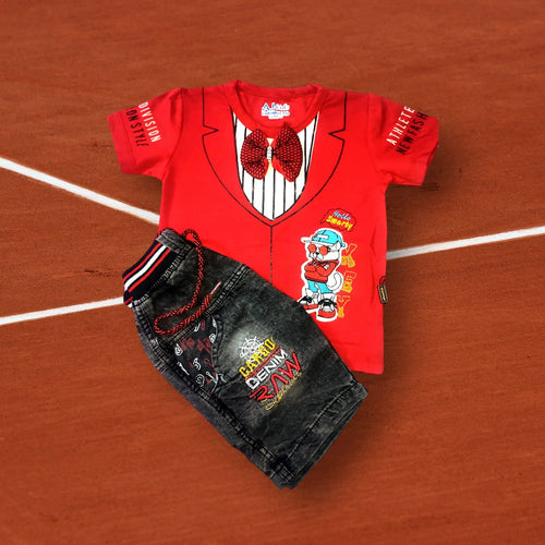 Imported Kids Clothes Summer Collection, Export Quality T-shirt And Jeans Short Pants For Kids Baby Boys pehnawa